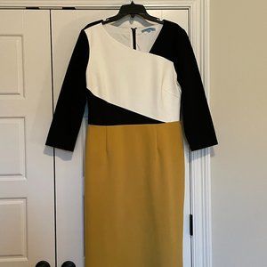 Antonio Melani Color Block Midi Dress, size 14.